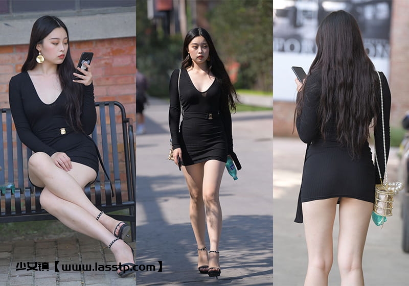 1100、[街拍]M870.黑色紧身裙美女[图片视频14G]